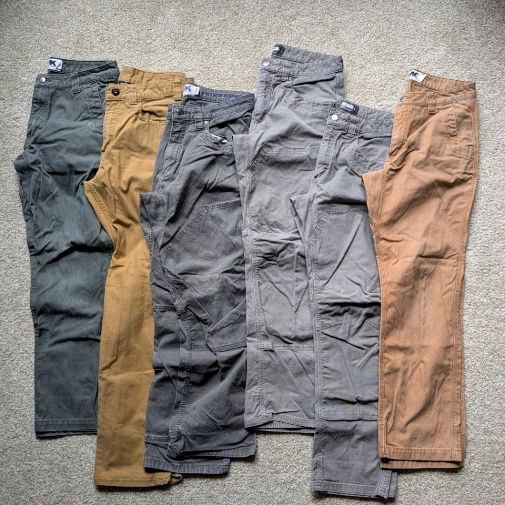 Lot Of 6 Men's Work Pants Mountain Khakis Cambers And Milwaukee Sizes 33-32